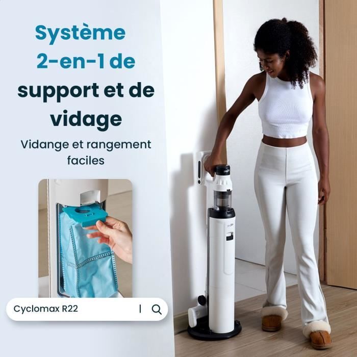 EZICLEAN Cyclomax R22 station - Aspirateur balai sans fil - 52 min - 500 W - 35 kPa - Blanc – Image 9