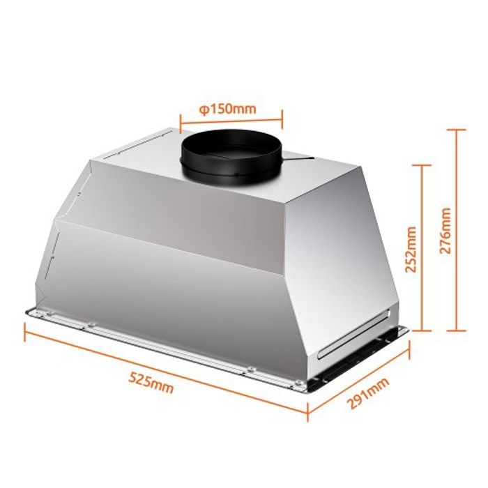 FIREGAS Hotte Aspirante Encastrable 52cm,350 m³/h,3 Vitesses,Hotte Aspirante à Conduit ou de Recyclage – Image 2