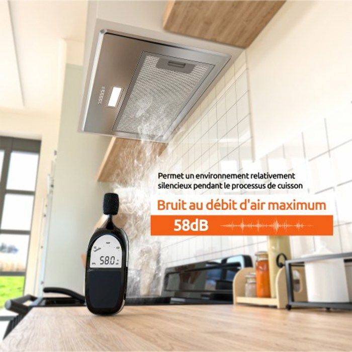 FIREGAS Hotte Aspirante Encastrable 52cm,350 m³/h,3 Vitesses,Hotte Aspirante à Conduit ou de Recyclage – Image 4