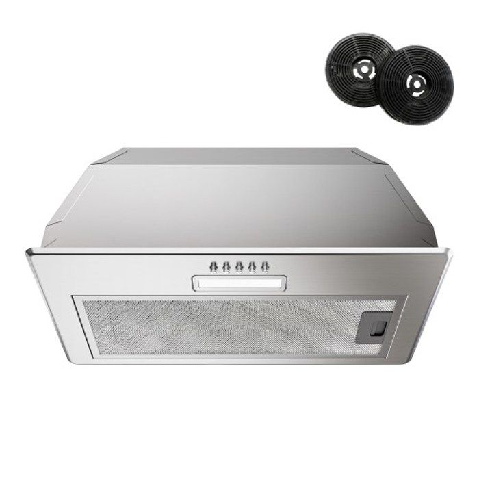 FIREGAS Hotte Aspirante Encastrable 52cm,350 m³/h,3 Vitesses,Hotte Aspirante à Conduit ou de Recyclage