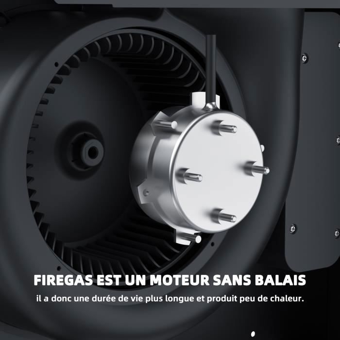 FIREGAS Hotte Aspirante Murale 60cm avec LED, Nouveau Moteur Sans Balais, 550 m³/h, 9 vitesses, Écran Tactile – Image 3