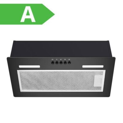 FIREGAS Hotte aspirante encastrée de 52 cm-Aspiration de 350m³/h-Efficace et silencieux-3 Vitesses-Noire-Classe énergétique A