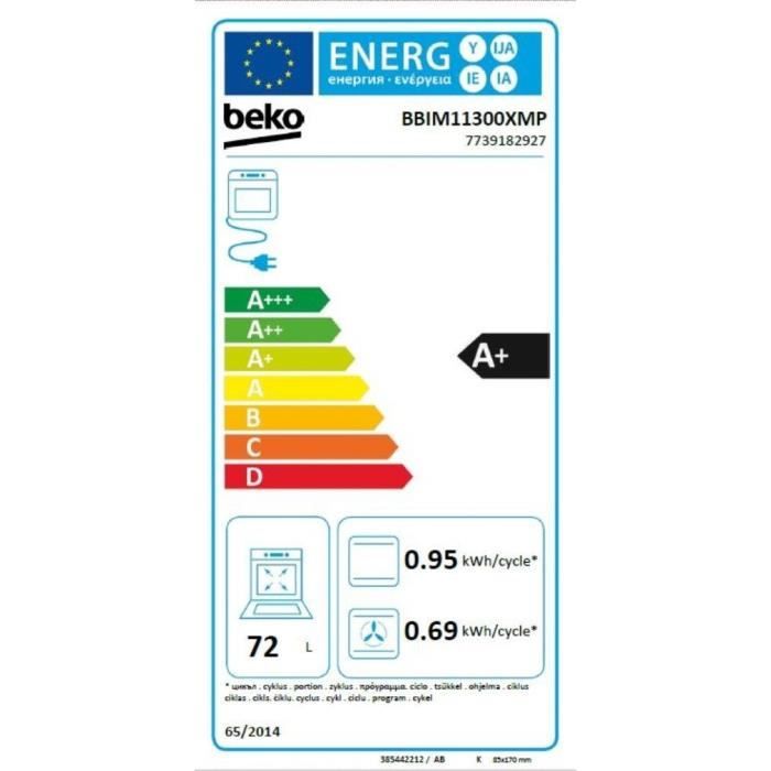 Four encastrable Pyrolyse Chaleur pulsée BEKO BBIM11300XMP Inox - Porte froide - 72L - Classe A+ – Image 4