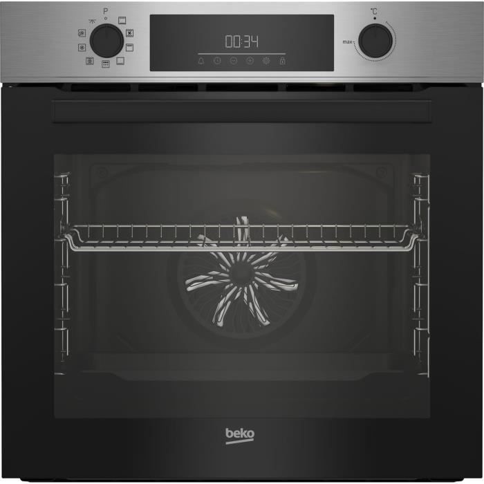 Four encastrable Pyrolyse Chaleur pulsée BEKO BBIM11300XMP Inox - Porte froide - 72L - Classe A+