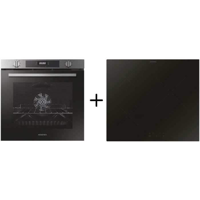 Four encastrable Pyrolyse Rosières RFC3OP5579IN et plaque Induction Rosières RI633CBB