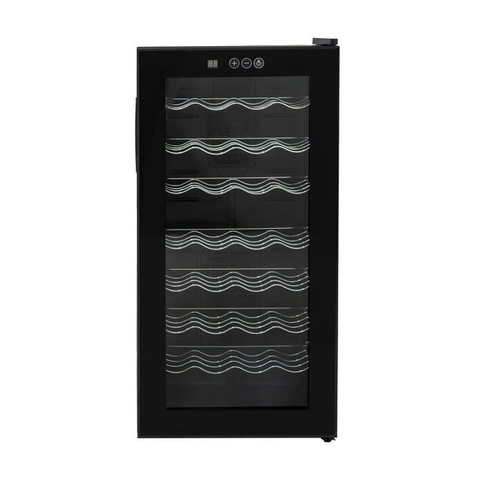 Frigo Cave à Vin Porte en Verre Éclairage LED 78 L 28 Places Panneau Noir 8-18°C – Image 3