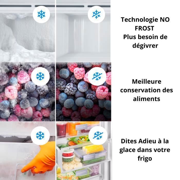 GEDTECH Réfrigérateur combiné GCB409NFDX conglateur bas 409L ( 267L 142L ) - No Frost - Dark Inox – Image 4