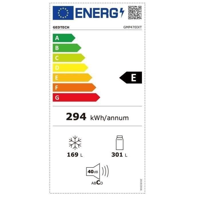 GEDTECH™ Réfrigerateur multi-portes GMP470IXT 470L (301L + 169L) - No Frost - Inox – Image 5