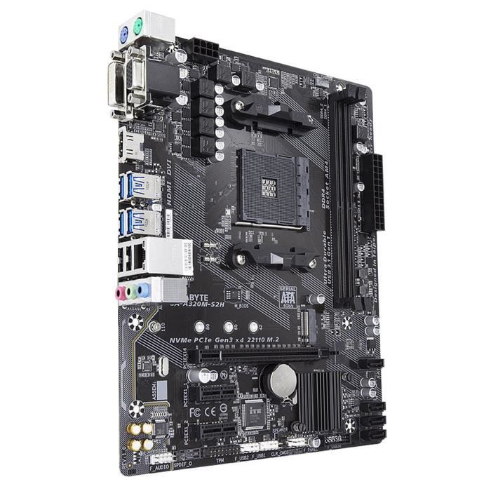 GIGABYTE Carte mère Gigabyte GA-A320M-S2H - AM4 – Image 3