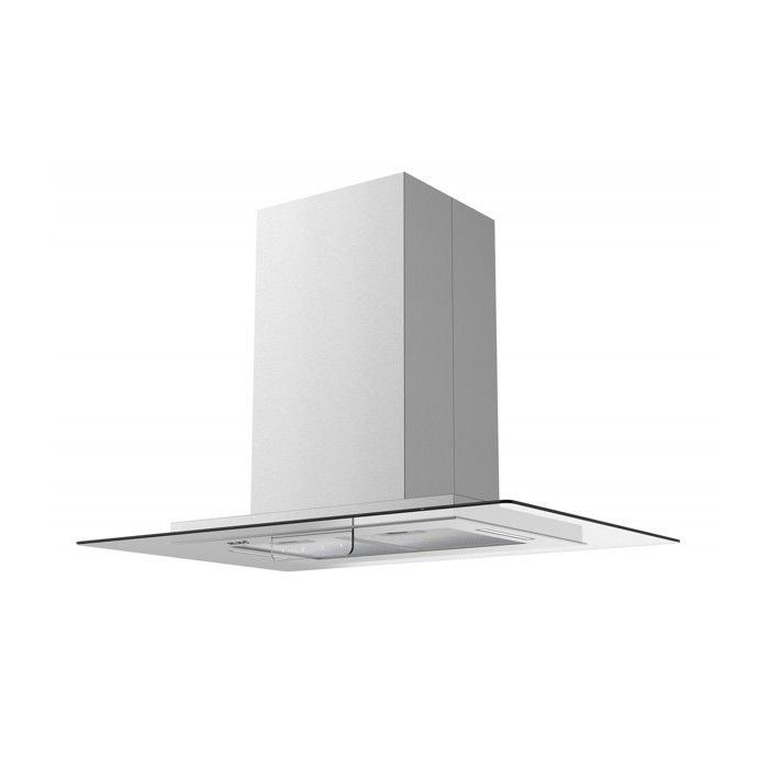 BELDEKO - Hotte îlot aspirante 90 cm INOX - Minuteur - Débit 556 m3/h - 3 vitesses - LUDIA 90 XS