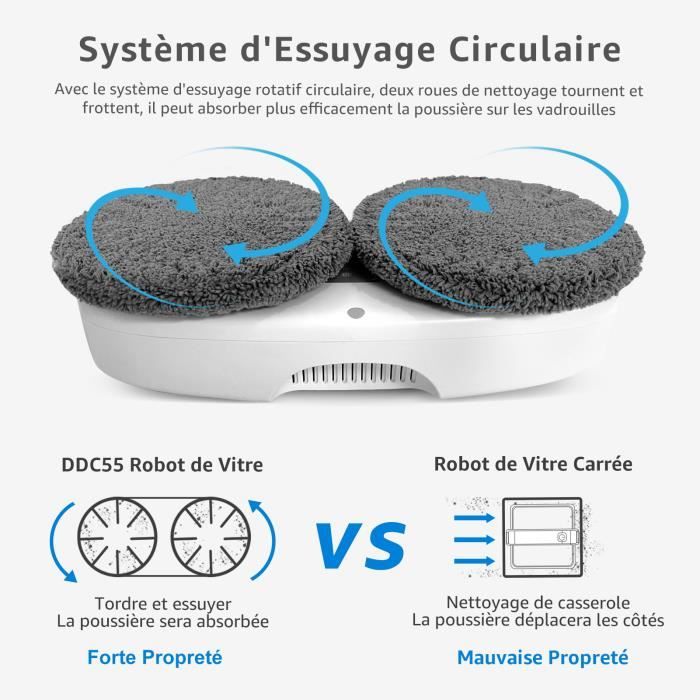Robot Nettoyeur Vitre - HUTT - DDC55 - Télécommandé - 3800Pa - 12 Chiffons Microfibre – Image 3