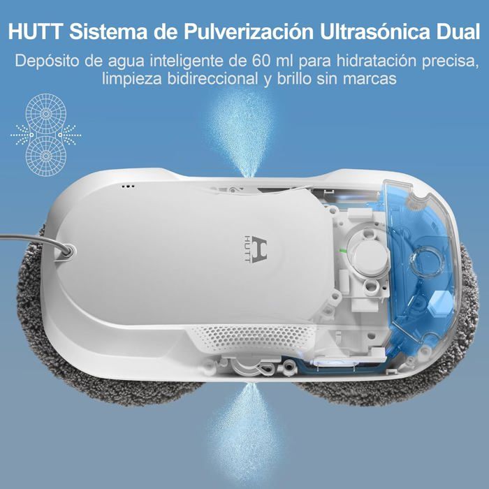 HUTT DDC56 Robot Laveur de Vitre, Robot Nettoyeur de Vitres avec Double Pulvérisation d'eau, Télécommande – Image 2