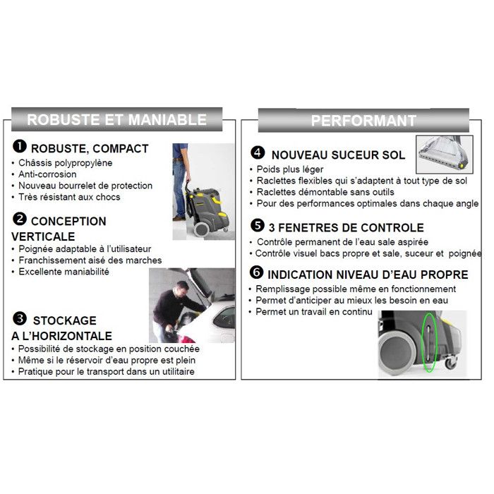 Injecteur/Extracteur - Karcher - Puzzi 30/4 - 1200W - 74 l/s - Silencieux et mobile – Image 2