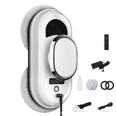 Robot laveur de vitre INN® 5600pa 29x14.4x12cm 10 chiffons robot nettoyeur de vitre avec télécommande sécurité corde et adaptateur