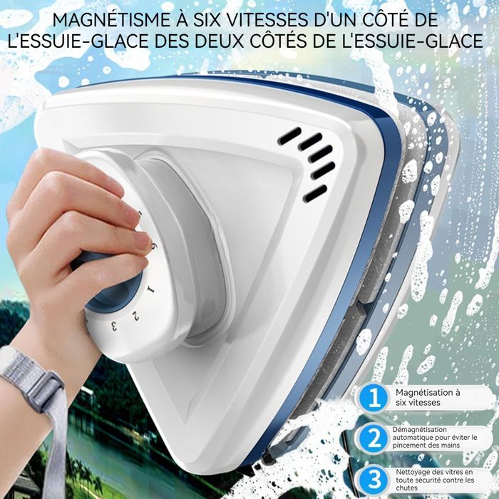 Nettoyeur de vitres magnétique double face INN® 6-40mm 6 niveaux réglables nettoyeur vitre magnetique outil nettoyage magnétique – Image 4