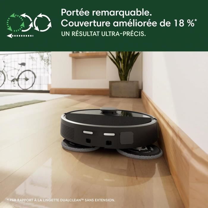 iRobot Roomba Plus 505 Noir - Base Multifonction - Lavage et séchage à l'air Chaud des lingettes - PrecisionVision IA – Image 8