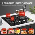 IsEasy Plaque de Cuisson à Gaz 3 feux, Table de Cuisson Encastrable, Gaz ville et bouteille L60 x P52 cm – Image 5