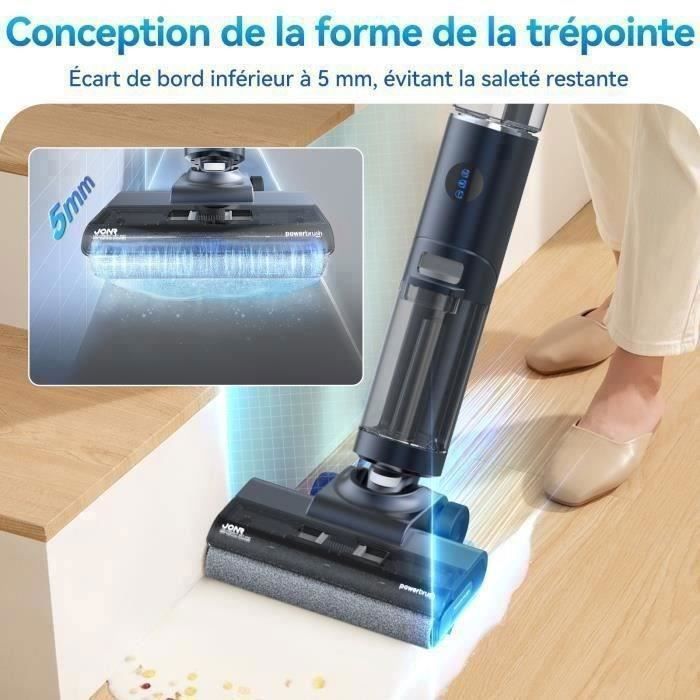 Aspirateur Laveur Sans Fil-JONR ED12 Pro,Aspirateur sans Fil 4 en 1,Autonettoyage 70°C,Séchage à air chaud 80°C,40 Mins (230 m²) – Image 4