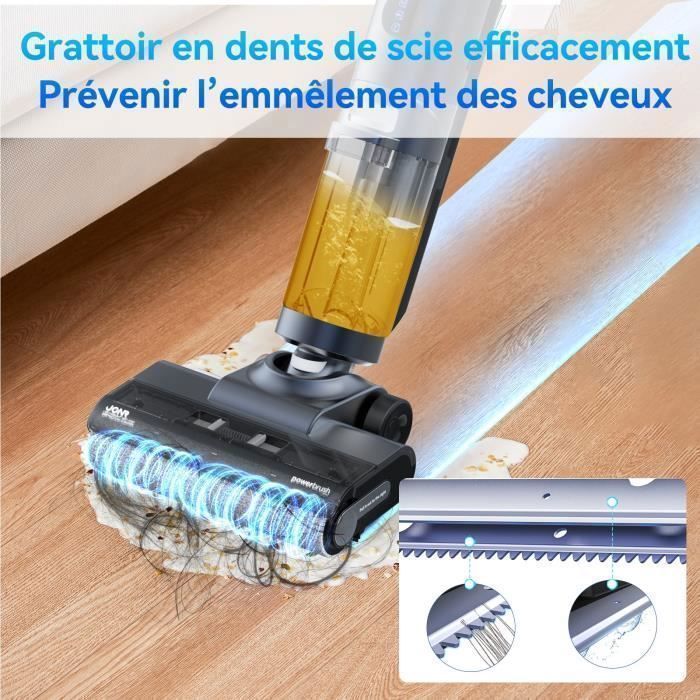 Aspirateur Laveur Sans Fil-JONR ED12 Pro,Aspirateur sans Fil 4 en 1,Autonettoyage 70°C,Séchage à air chaud 80°C,40 Mins (230 m²) – Image 5