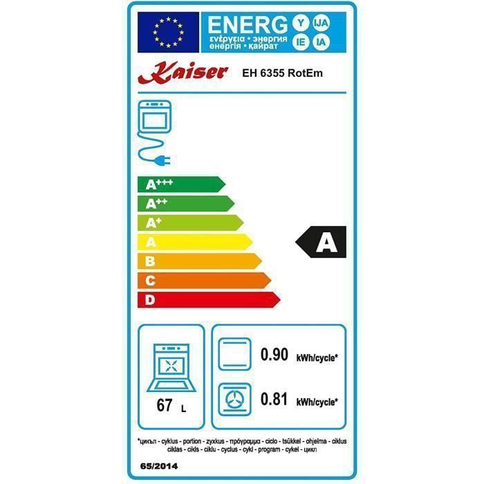 Kaiser Empire Four électrique encastrable 60 cm, autoportant, bordeaux / Fabricant de luxe Kaiser / 67 litres – Image 3