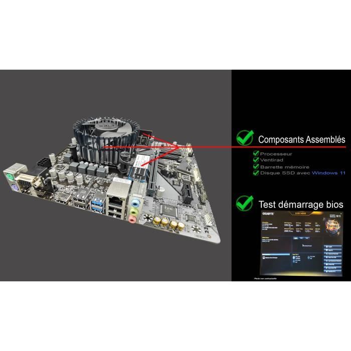 Kit évolution PC - Gigabyte - H610M H - Processeur Intel Pentium Gold G6900 - 16 Go RAM - SSD 980 Go – Image 2