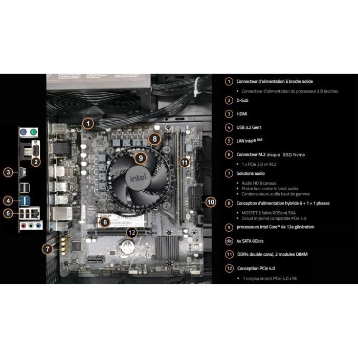 Kit évolution PC - Gigabyte - H610M H - Processeur Intel Pentium Gold G6900 - 16 Go RAM - SSD 980 Go – Image 3