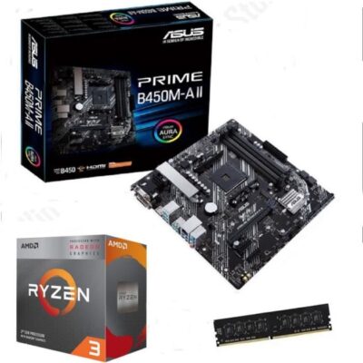 Kit upgrade PC - Asus - Prime B450M-AII - AMD Ryzen 3 3200G - 16 Go DDR4 - Ventirad inclus
