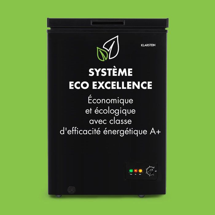 Congélateur coffre - KLARSTEIN - Iceblokk 100 - 100 L - 75 W - Noir – Image 3