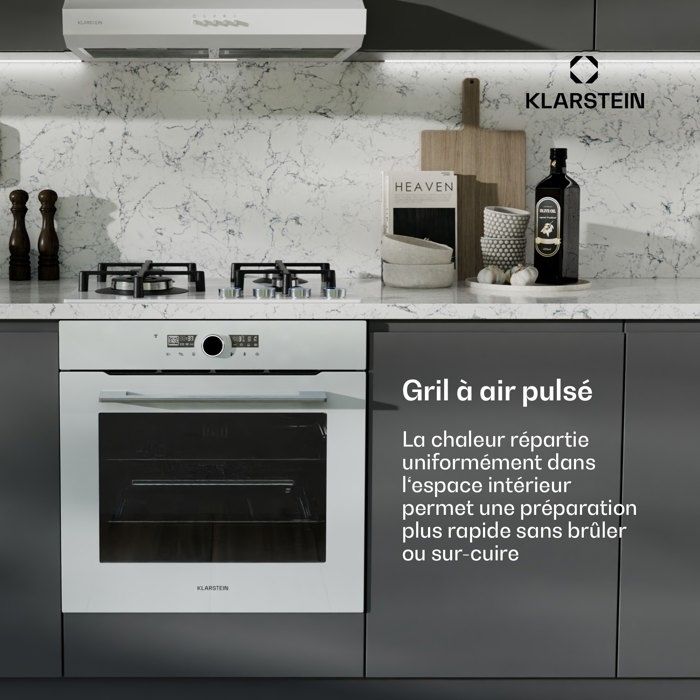 Klarstein Illuminosa Four encastrable smart Commande par application Efficacité énergétique A+ Capacité 73 L 11 Fonctions Blanc – Image 5