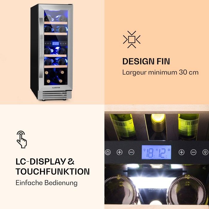 Cave à vin - Klarstein Vinovilla Duo 17 - 53 L / 17 bouteilles - 2 zones – Image 4