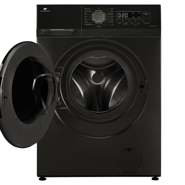 Lave-linge hublot - CONTINENTAL EDISON - CELL10140IBP - 10kg - Moteur induction - 60 cm - Classe A - 1400 trs/min - Noir mat – Image 2
