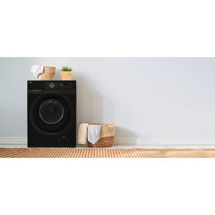 Lave-linge hublot - CONTINENTAL EDISON - CELL10140IBP - 10kg - Moteur induction - 60 cm - Classe A - 1400 trs/min - Noir mat – Image 6