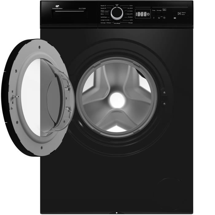Lave-linge hublot CONTINENTAL EDISON CELL7140IB - 7kg - Largeur 59,6 cm - Classe A - 1400 trs/min - moteur induction - noir mat – Image 2