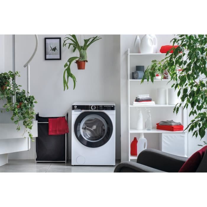 Lave-linge hublot HOOVER HWP 610AMBC/1-S - 10 kg - Induction - 1600 trs/min - Classe A - Connecté - Vapeur - Blanc – Image 5
