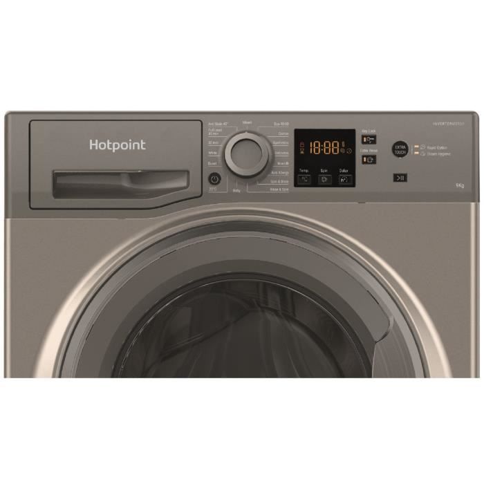 Lave-linge hublot HOTPOINT NSWM946GGFR - 9 kg - Induction - 1400 trs/min - Classe A - Graphite – Image 6