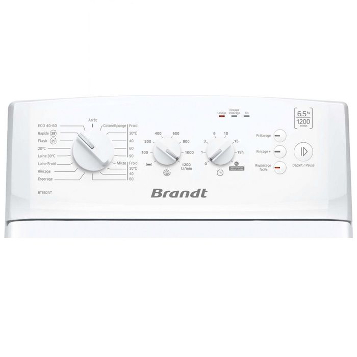 Lave-Linge Top BRANDT BT652AT - Chargement par le dessus - 6,5 kg - 1200 trs/min – Image 4
