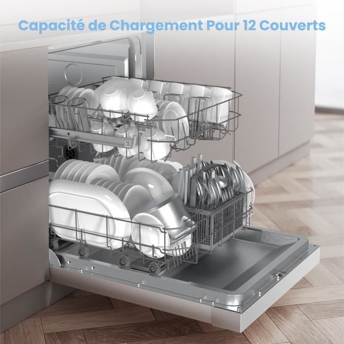 Lave-vaisselle pose libre Comfee 60cm 49dB avec 12 couverts, 6 programmes Commande Bouton ou par téléphone,Classe D – Image 3