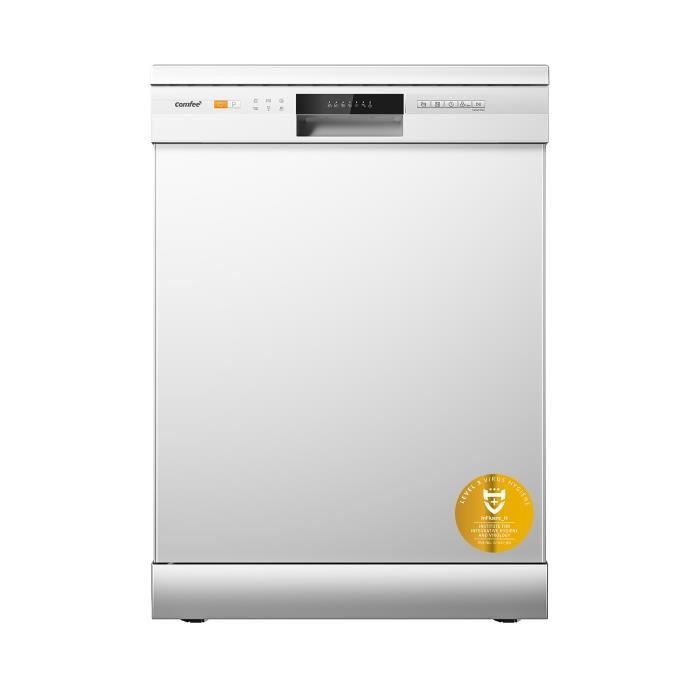 Lave-vaisselle pose libre Comfee 60cm 49dB avec 12 couverts, 6 programmes Commande Bouton ou par téléphone,Classe D