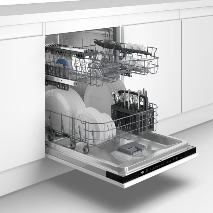 Lave-vaisselle tout encastrable BEKO BDIN16T430 - 14 couverts - Induction - L60cm - 46 dB - Porte à glissières – Image 3