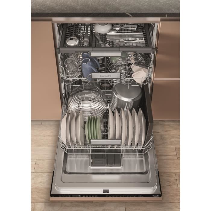 Lave-vaisselle tout encastrable HOTPOINT H7IHP40L - 15 couverts - 40 dB - Classe C - Maxi Space - tiroir à couverts – Image 9