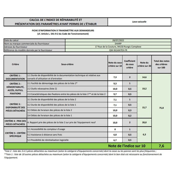 Lave vaisselle tout intégrable 60 cm - SHARP - QW-NI14I47EX - 13 couverts - 5 Programmes - Départ différé – Image 4