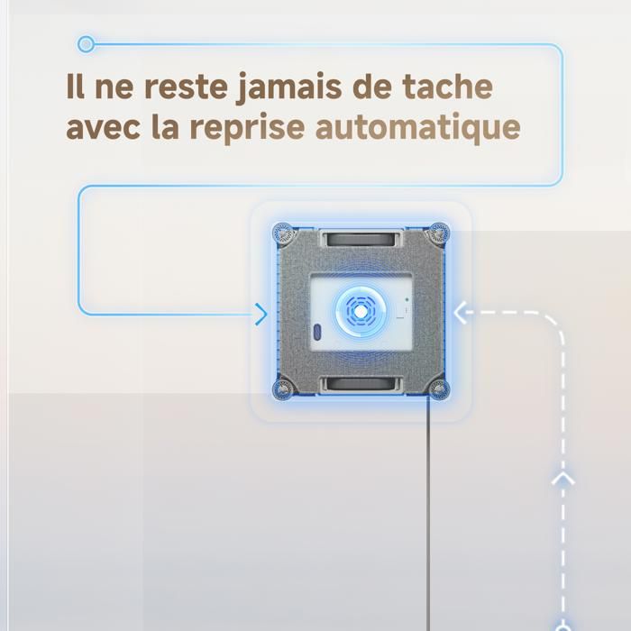dreame C1 Robot Laveur de Vitres, Puissance d'Aspiration de 5 500 Pa, Protection et Sécurité Fiables, Technologie CornerClean – Image 2