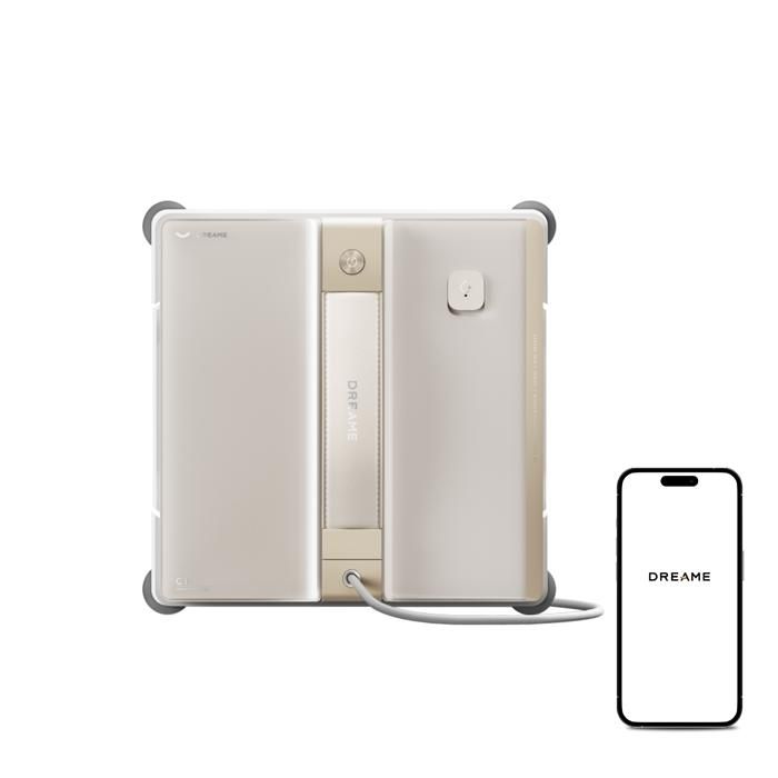 dreame C1 Robot Laveur de Vitres, Puissance d'Aspiration de 5 500 Pa, Protection et Sécurité Fiables, Technologie CornerClean