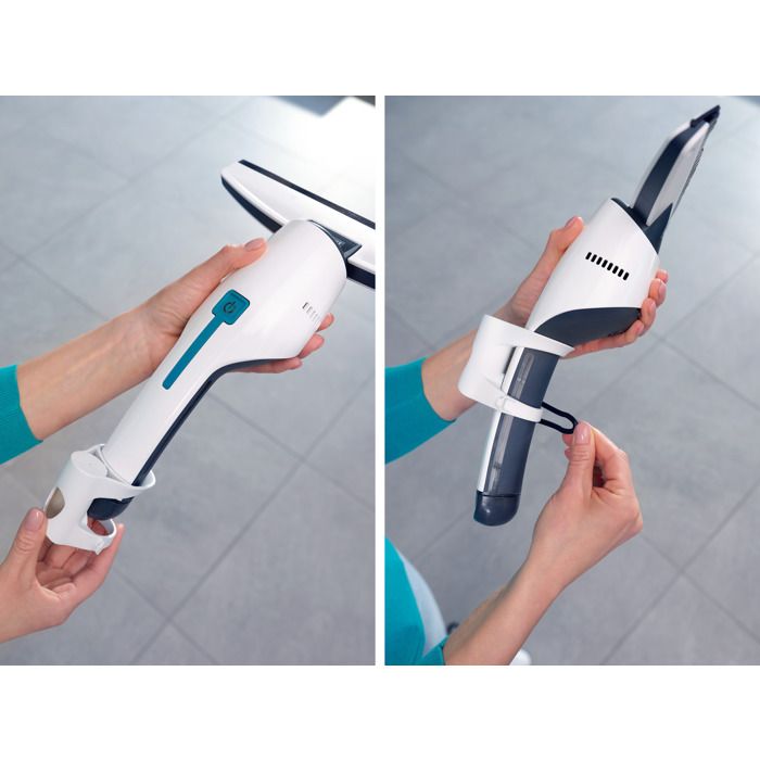 Aspirateur à vitres et salle de bains Leifheit Nemo 51042, lave vitres électrique à boîtier étanche, adaptateur Click System, blanc – Image 4