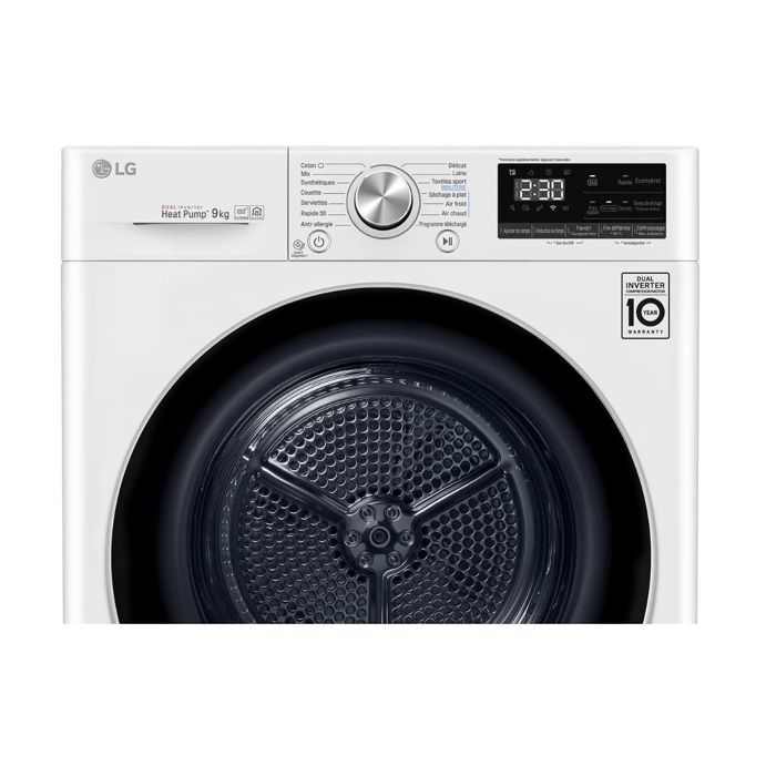 Sèche-linge - LG - RH9V71WHN - Pompe à chaleur - Capacité 9 kg - Classe énergétique A*** – Image 4