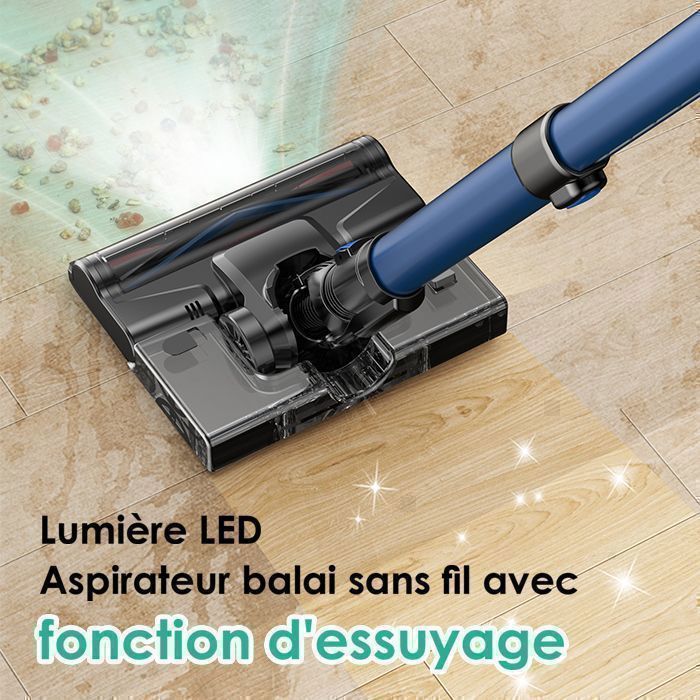 Linkifly A10 Aspirateur Balai sans Fil avec Fonction Nettoyage, Aspirateur sans Fil 45K Pa/550 W/60 Min, avec Réservoir d'eau – Image 3