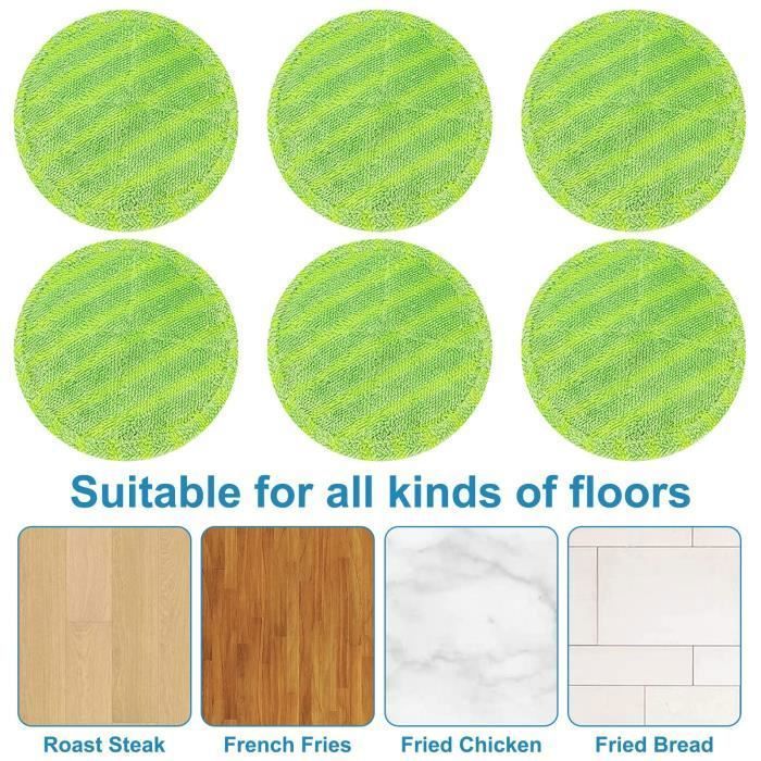 Lot de 6 disques Microfibre interchangeables - Compatible avec le Balai motorisé électrique Duo Spinner – Image 4