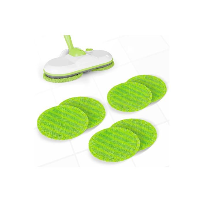 Lot de 6 tampons de rechange ronds en microfibre pour balai électrique 16 cm