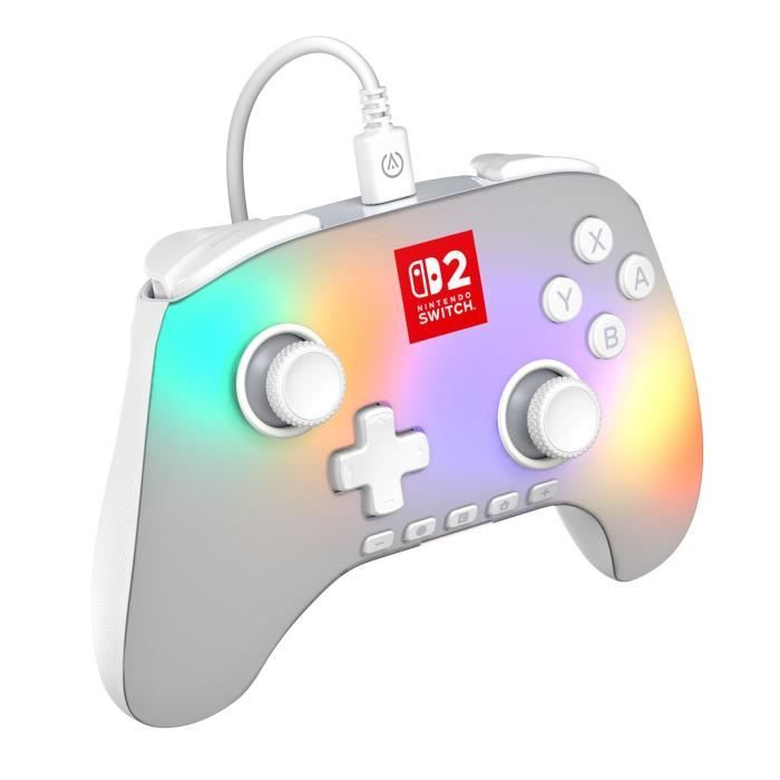Manette de jeu - Nintendo Switch 2 - Lumectra - Filaire - Blanc - Power A – Image 3