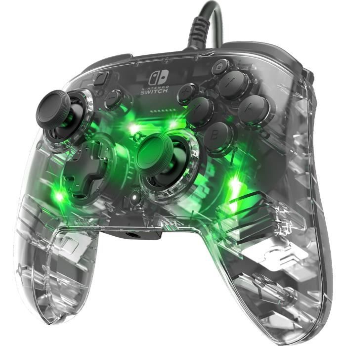 Manette filaire pour Nintendo Switch - PDP - Afterglow - Éclairage LED - Transparent – Image 2